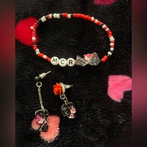 NWOT MCR earring and bracelet set my chemical romance